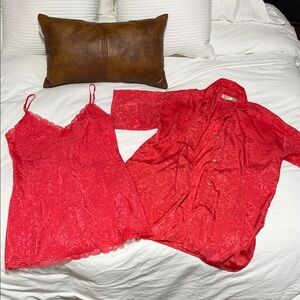 Victoria's Secret VINTAGE Lace Camisole and Matching Button-Up Top